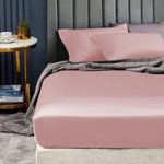 Ramesses 1500TC Elite Egyptian Cotton Sateen Fitted Sheet Combo Set Rose Pink King Single V442-KIT-FITTEDSS-1500TCEGYPTIANC-ROSEPINK-KS