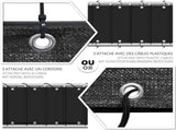 Black HDPE Balcony Privacy Screen 200g m2 with Cable Ties and Cords, 500 x 90 cm V1188-MS-527-078