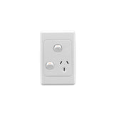 2000 Series 250V 10A Vertical Mount Single Switch Socket Outlet with Removable Extra Switch, White V1202-V1-CLI2015VXWE