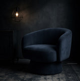 Interior Ave - Celine Swivel Armchair Chenille Denim Blue V355-IA-AC-CB