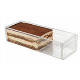 Clear Rectangular Acrylic Dessert Container With Dust Cover Portable Storage For Cake Pastry Home V1369-AZ3-W-14926