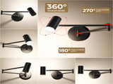 Battery Operated Sconces Set of 2, Swing Arm Lamp with Remote Control, Not Hardwired Led V1171-CB-SA-CWL-CCT-2