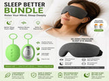 Sleep Aid Combo Set - Green Portable Microcurrent Handheld Device and Gery 3D Zero Pressure Eye Mask V888-ELOSUNG53632