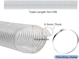 6 Inch, 10 ft Heavy PVC Dust Collection Hose, Flexible Clear Fume Hose with Stainless Steel Wire V1259-DP01-A-1180