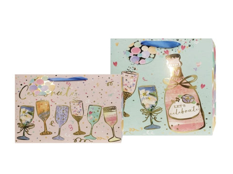 bulk 24 Large Medium Celebration Sips For Female Gift Bag Assort 26x32cm V637-WRP38609