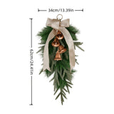 62Cm Christmas Wreath Garland Hanging Ornament with Large Bow Holiday Wall Door Decor Festive V1369-AZ3-W-11199