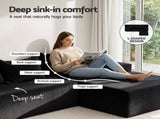 Artiss Modular Sectional Sofa Bed Convertible L-Shaped Couch with Deep Seat for Living Room SB-B-SOFA-L-BK-AB