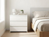 Levede Bedside Table Side Table 3 Drawers Storage Nightstand Bedroom Cabinet NI1081-WH-AU