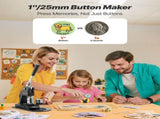 Button Maker Machine, 25 mm, Pin Maker Machine with 500pcs Button Parts, Circle Cutter, Hex Wrenches V952-BJSKXZJ25MMSW51HM001V0