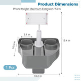 Poolside Hot Tub Tray with Adjustable Phone Mount, 360&deg Rotating Gooseneck Stand, Stable Base & Dual V1369-AZ3-W-08842