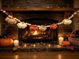 Fall Knit Pumpkin Garland With String Lights Handmade Crochet Pumpkin Hanging Decor for Halloween V1366-AZ2-W-13186