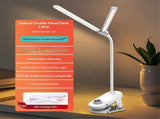 Dual Head LED Desk Lamp with Clamp, Eye-Caring Clip on Lights for Home Office, 4000mAh Rechargeable V1192-AZ-W-0276
