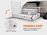 50 x 29.5 x 8.7 in Hitch Cargo Carrier, 500lb Capacity Trailer Hitch Mount Aluminum Cargo Basket V952-CHXLK47286500HPGUV0