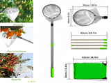 Green Telescopic Fruit Picker Tool with Stainless Steel Extension Pole Carbon Steel Head and Large V888-ELOSUNG40966