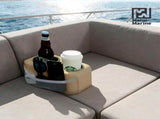 Stainless Steel Double Pontoon Cup Holder with Side Pocket, Marine Drink Holder for Boat Seats, RVs, V1189-LC-AMZ-00129