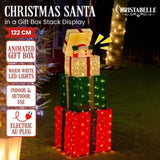 Christabelle 122cm Animated Present Stack Santa LED Lights Christmas Tree Decoration Ornament X 112_SHE103