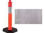6Pack Traffic Delineator Posts 44 Inch Height, PE Delineator Cones Post Kit 10 inch Reflective Band, V952-JSZ6PTXJSZZH00001V0