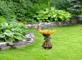 Bird feeders, outdoor resin bird feeders with brown bases, and bird feeders for outdoor garden, V1370-AZ4-16609