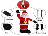 2.4M Inflatable Waving Santa Christmas Decoration - Large Outdoor Yard Display with Blower, Ground V888-ELOSUNG55863