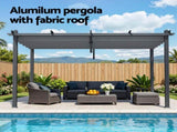 Instahut Gazebo Outdoor Garden Pergola Aluminium Frame Adjustable Canopy 3x4m Grey GAZB-IR-PGL-ALU-3X4-GY