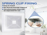 2 Pieces Plastic Exhaust Bathroom Ceiling Fan Grille with Springs - Replacement Vent Cover for Wall V1370-AZ4-06449