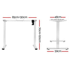 Artiss Electric Standing Desk Frame Only Height Adjustable 70KG Load White HASD-114G-WH