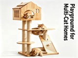Natural Solid Wood Eco Cat Tree V1408-B01