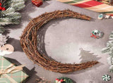 Tutuviw Rattan Crescent Moon Shaped Grapevine 11.8in Natural Rattan Vine Branch V1189-WXFWAL-20260319-00579