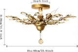 Crystal Chandelier Vintage, 4 Lights, Gold V178-34641