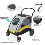 XL Dog Stroller Pet Pushchair Foldable Travel Cart V178-66760