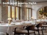Gold and White Elegant Rechargeable Fabric Shade LED Lamp - Cordless Touch Stepless Dimmable Table V888-ELOSUNG27041