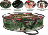 4 PCS Clear Wreath Storage Bag, 24x8 Inch Christmas Wreath Storage Container, Heavy Duty PVC Wreath V1366-AZ2-W-03419
