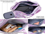 Womens Sports Gym Duffle Bag With Shoe Compartment And Wet Dry Pocket, Polyester Travel Weekend Bag V1237-ZY-807-134