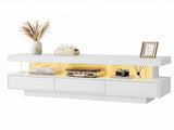 Artiss TV Unit LED 160CM Storage Drawer White FURNI-L-LED-TV03-WH-AB