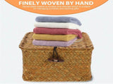 Woven Storage Basket Set, Khaki Wicker Organizer for Home, Office, Kitchen, Multi-Purpose Decorative V1369-AZ3-W-12817
