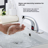 Touchless Bathroom Sink Faucet, Motion Automatic Sensor Faucet with Hole Cover Plate, Chrome for V1192-AZ-W-2636