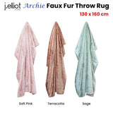 J Elliot Home Archie Soft Pink Faux Fur Throw Rug 130 x 160cm V442-IDC-THROW-ARCHIE-SOFTPINK-RE