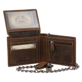 Jack's Inn Spade Mens Crazy Horse Leather Wallet with Detachable Chain in Brown V563-JACK-19-BRN