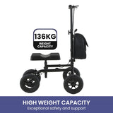 Orthonica Foldable Steel Mobility Knee Scooter Walker FRW-MAS-06L-BK