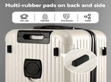 Wanderlite 28" Trunk Luggage Suitcase Travel 5 Wheels Type-C Port TSA Smoky White LUG-ABS-TRUK-28-SW