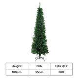 Santaco 1.8M 600Tips Pencil Christmas Tree XMASTREE1018-1.8M