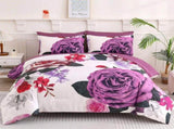 Magenta Purple Rose Garden Comforter Quilted Doona Set V745-AB011146AJ3