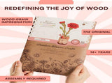 3D Flower Wooden Puzzles Adults-Red Carnation, DIY Wooden Flowers Model Kit Building Set Crafts V1366-AZ2-W-02285