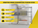 Modular Wire Storage 90x45cm Steel Shelving Chrome With Wheels For Garage Warehouse Or Kitchen V63-841441