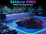 SOLAKAKA Wireless MMO Gaming Mouse 16 Buttons Bluetooth 24000 DPI RGB XFF3-MSSM809P-BK