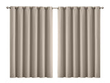 2x Blockout Curtains Panels 3 Layers Beige CD1003-240X230-BE