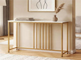 Levede Hallway Table Narrow Console Marble Effect Tabletop Adjustable Foot Pads NI1087-WH-AU