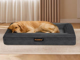 Pawz XL Size Orthopedic Dog Bed with Corduroy Removable Cover Waterproof Washable Grey PT1276-XL-GY