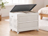 Artiss Foldable Storage Cabinet Stackable Box Flip-Top Rolling Organiser White SC-BOX-1D-6040-GR