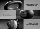 Everfit 20kg Cast Iron Kettlebell Powder Coating Flat Bottom Home Gym FIT-K-KB-IRON-20KG